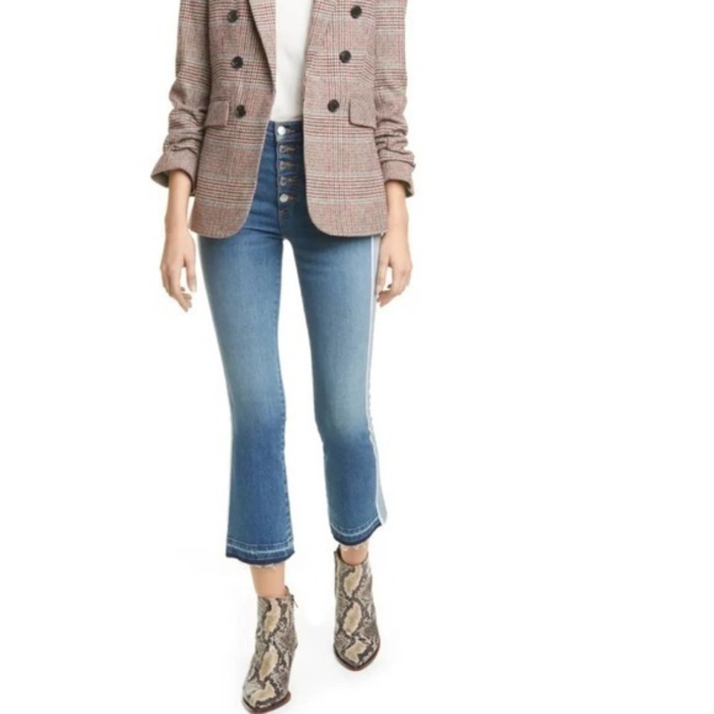 Veronica Beard NWT Carolyn tuxedo stripe baby boot Carolina denim jeans 25
